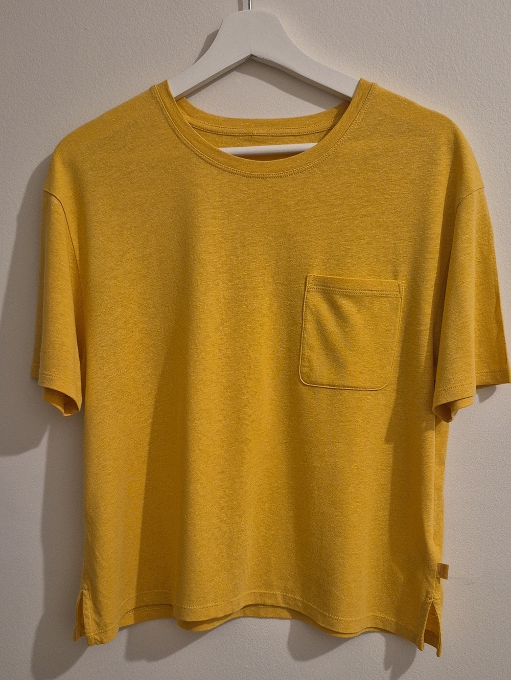 Kit And Ace Luna Linen Modal Cotton Boxy Pocket Tee In Harvest Yellow Size Small